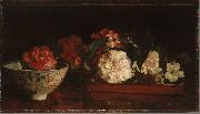 John La Farge Flowers on a Japanese Tray on a Mahogany Table china oil painting artist